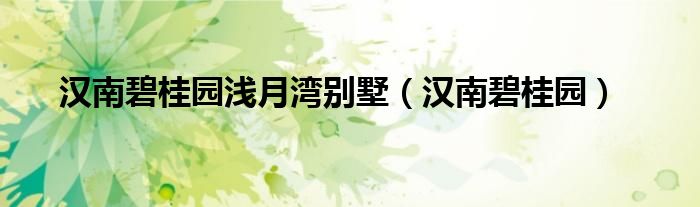 汉南碧桂园别墅最新价格深度解析：区域价值、配套设施及未来升值空间